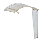 Zestaw Daszek nad drzwi łukowy 145x70 ścianka 130x50 Plastline biały