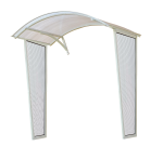 Daszek nad drzwi łukowy 145x70 dwie ścianki 180x50 biały
