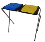 Stojak na śmieci kosz sorter 2 stanowiska papier-plastik