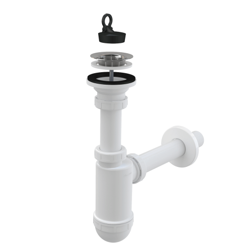 Syfon umywalkowy AlcaPlast z sitkiem nierdzewnym A411