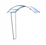 Daszek nad drzwi grafitowy łukowy 180x90 + ścianka