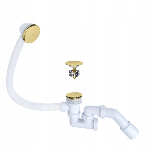 Syfon wannowy złoty klik-klak czyszczony od góry metalowy GERMANLINE