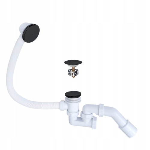 Syfon wannowy czarny klik-klak czyszczony od góry metalowy GERMANLINE