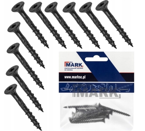 Wkręt ciesielski stożkowy 4,5x50 ozdobny czarny opk. 10 szt. 