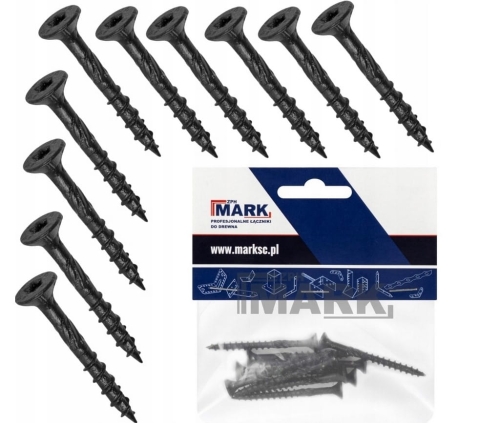 Wkręt ciesielski stożkowy 4,0x30 ozdobny czarny opk. 10 szt. 