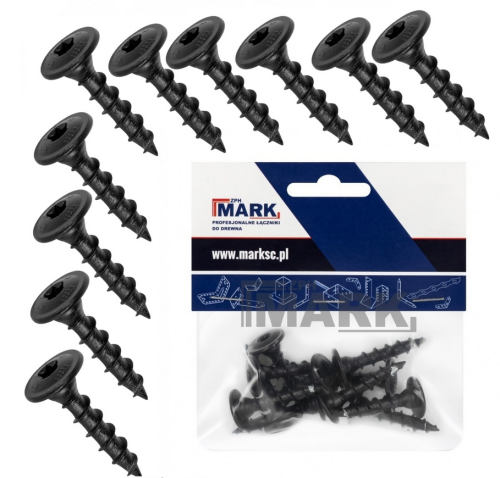 Wkręty do drewna TORX talerzowe 8,0x40 ozdobne czarne 10 szt. 